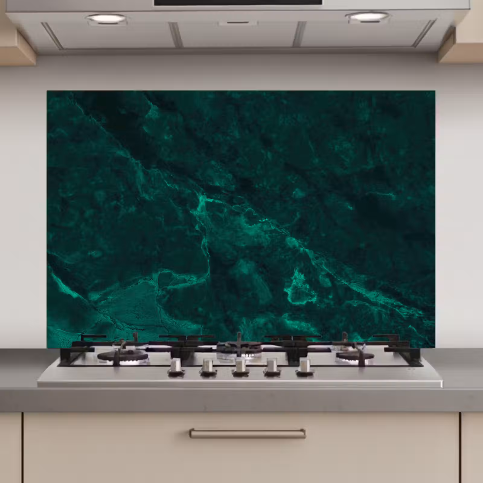 Spatscherm keuken - Marmer - Kalk - Groen - Structuur - Marmerlook — 1