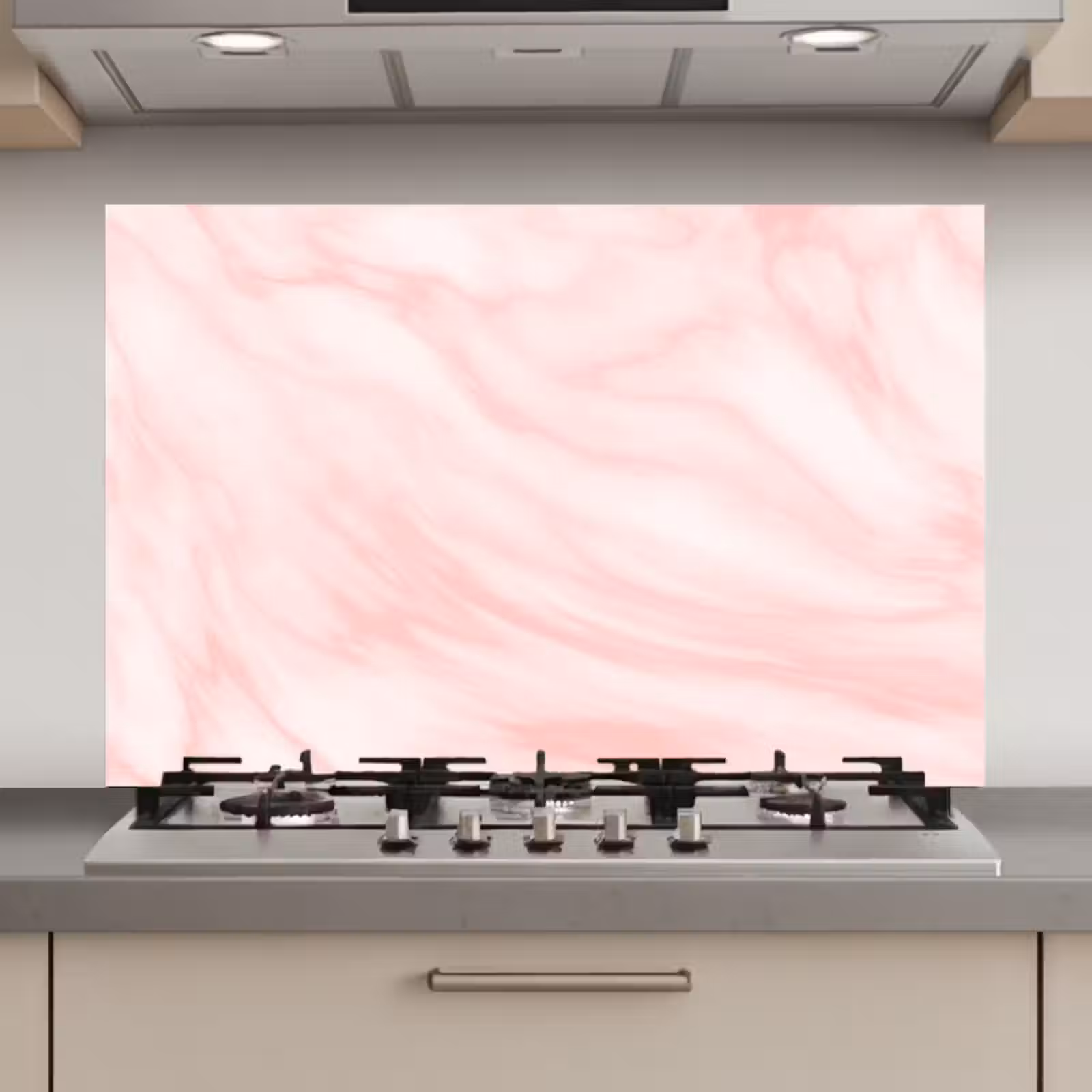 Spatscherm keuken - Marmer - Roze - Wit - Luxe - Marmerlook — 1