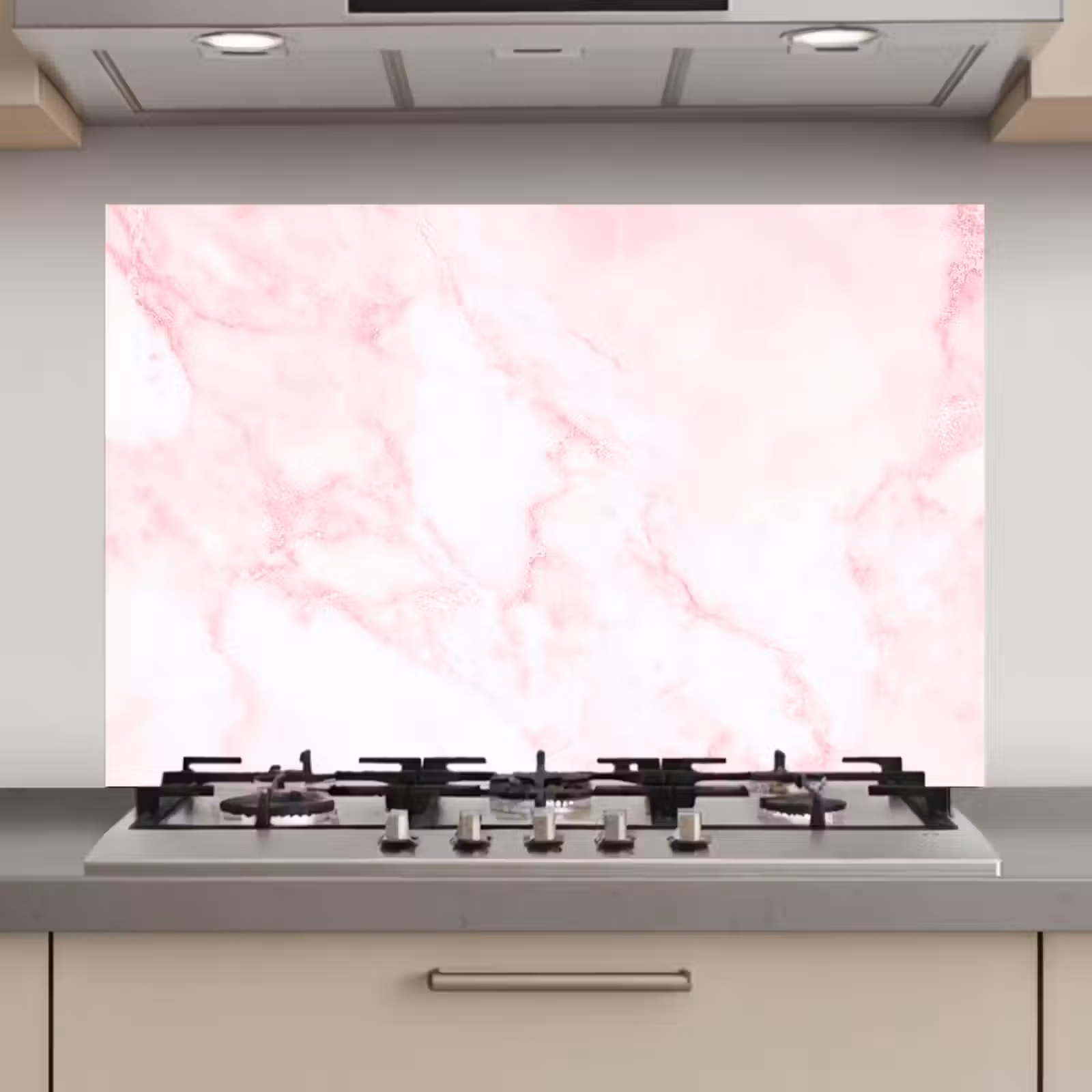 Spatscherm keuken - Marmer - Wit - Roze - Chic - Marmerlook — 1