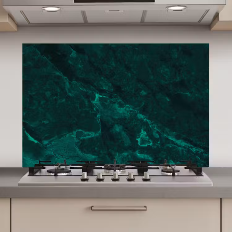Spatscherm keuken - Marmer - Kalk - Groen - Structuur - Marmerlook — 1