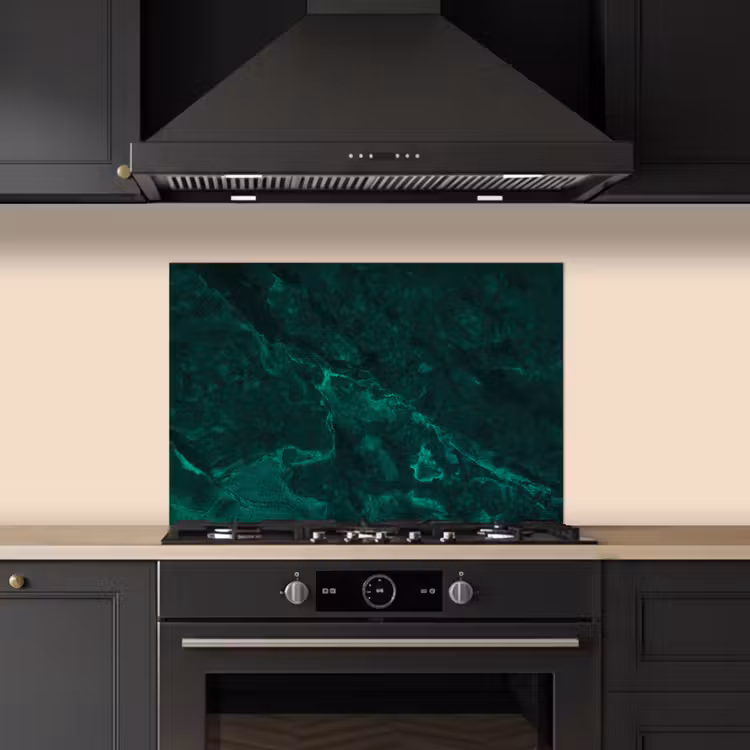 Spatscherm keuken - Marmer - Kalk - Groen - Structuur - Marmerlook — 2