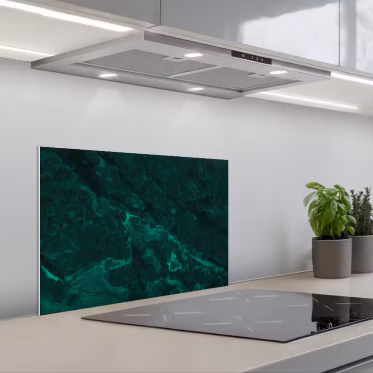 Spatscherm keuken - Marmer - Kalk - Groen - Structuur - Marmerlook — 5