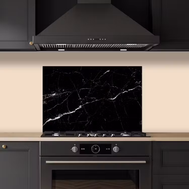Spatscherm keuken - Marmer look - Zwart - Luxe — 2