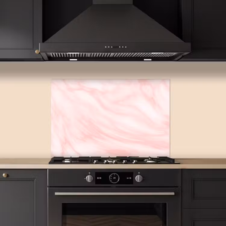 Spatscherm keuken - Marmer - Roze - Wit - Luxe - Marmerlook — 2