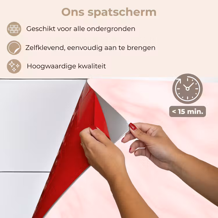 Spatscherm keuken - Marmer - Roze - Wit - Luxe - Marmerlook — 4