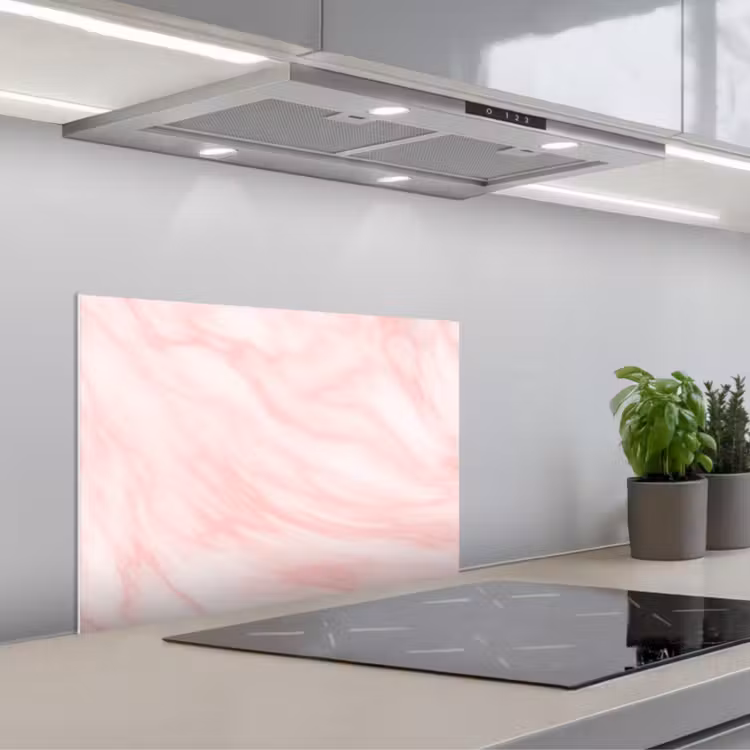 Spatscherm keuken - Marmer - Roze - Wit - Luxe - Marmerlook — 5