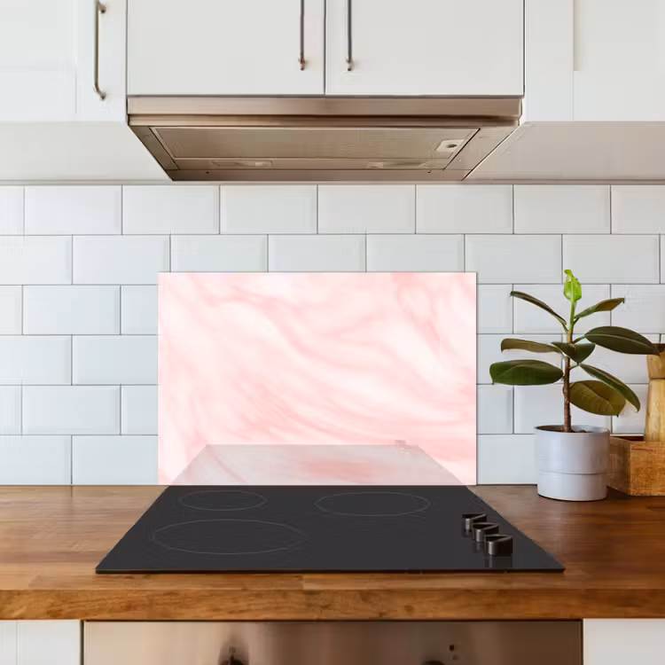 Spatscherm keuken - Marmer - Roze - Wit - Luxe - Marmerlook — 6