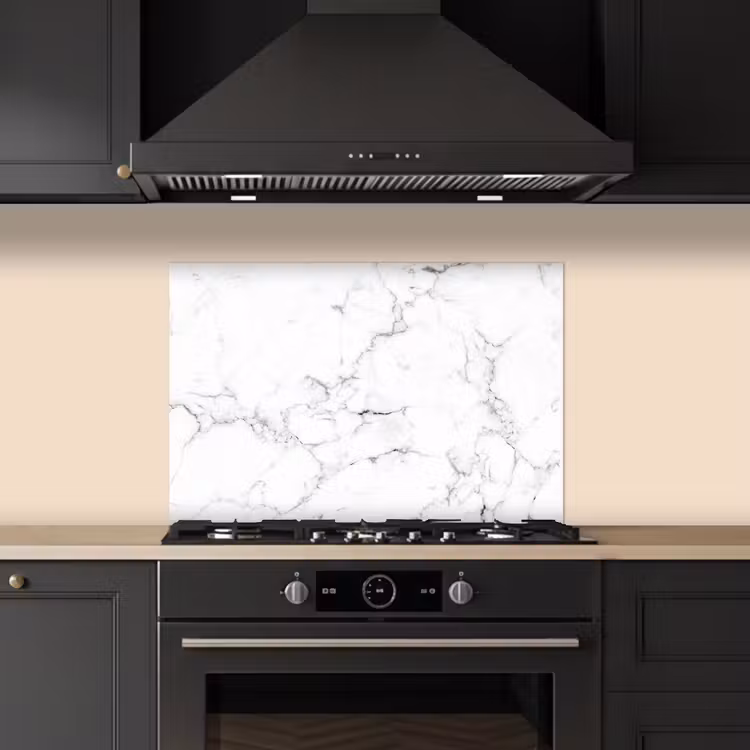 Spatscherm keuken - Marmer - Wit - Grijs - Luxe - Marmerlook - Structuur — 2