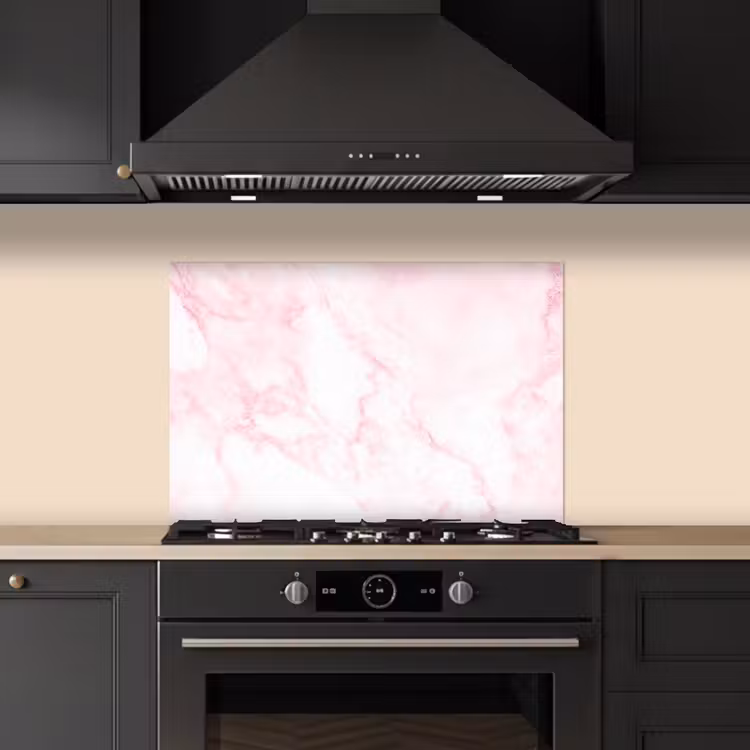 Spatscherm keuken - Marmer - Wit - Roze - Chic - Marmerlook — 2