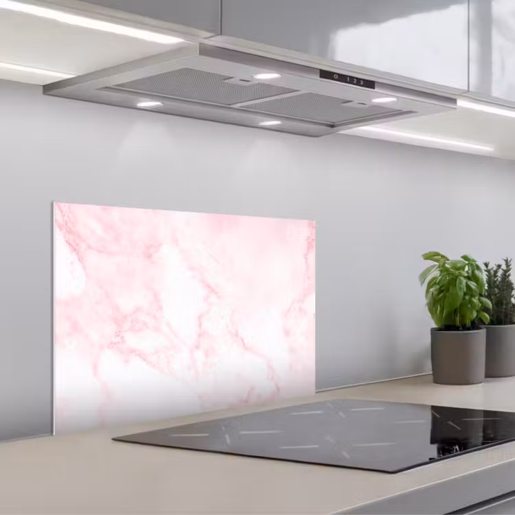 Spatscherm keuken - Marmer - Wit - Roze - Chic - Marmerlook — 5