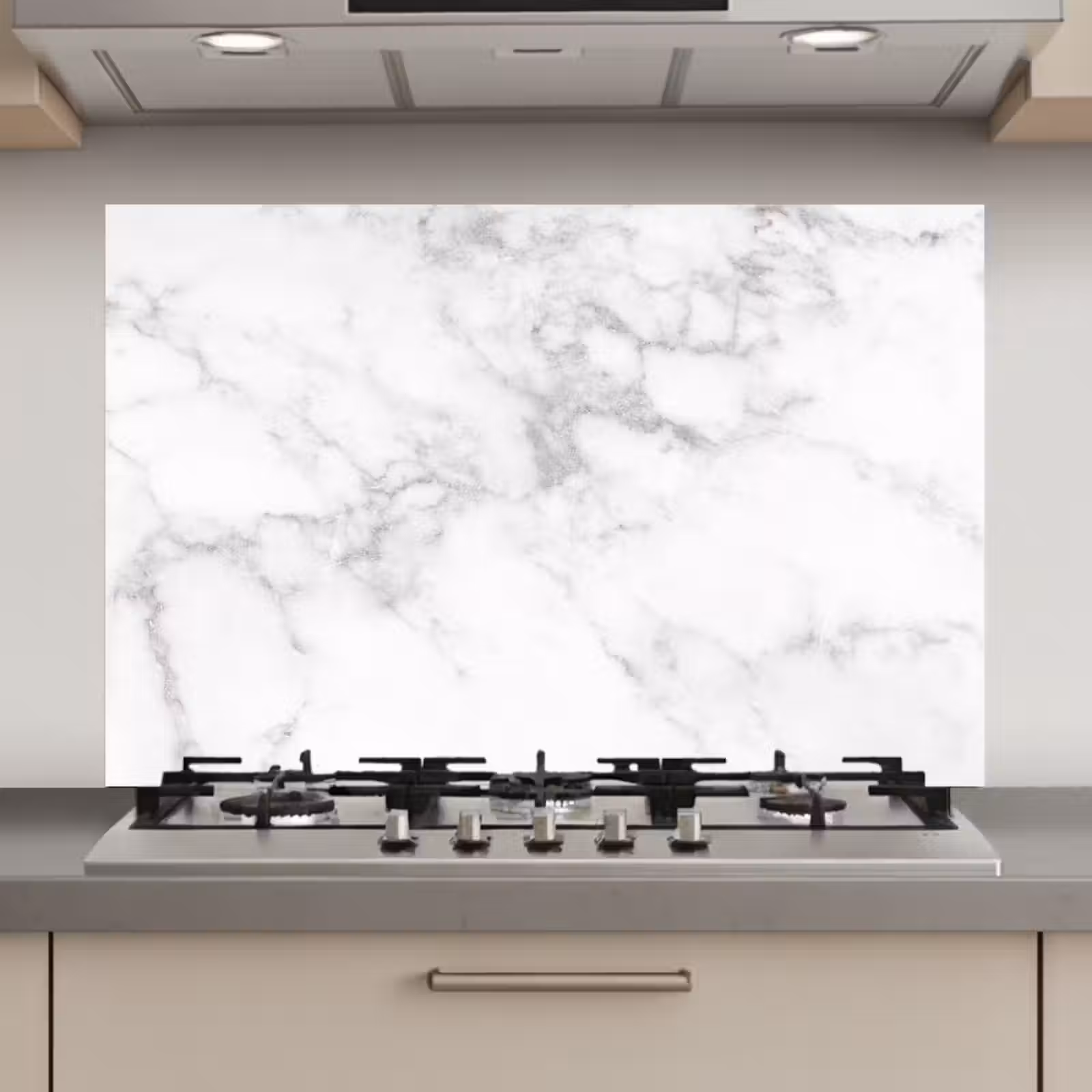 Spatscherm keuken - Marmer - Wit - Grijs - Luxe - Marmerlook - Steen — 1