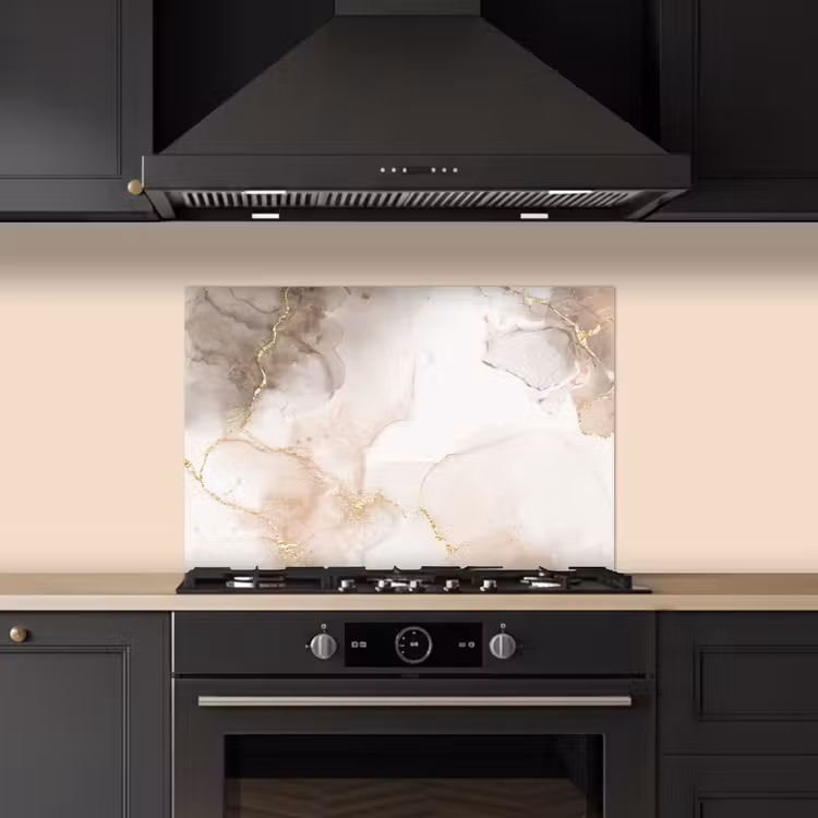 Spatscherm keuken - Marmer - Bruin - Gouden — 2