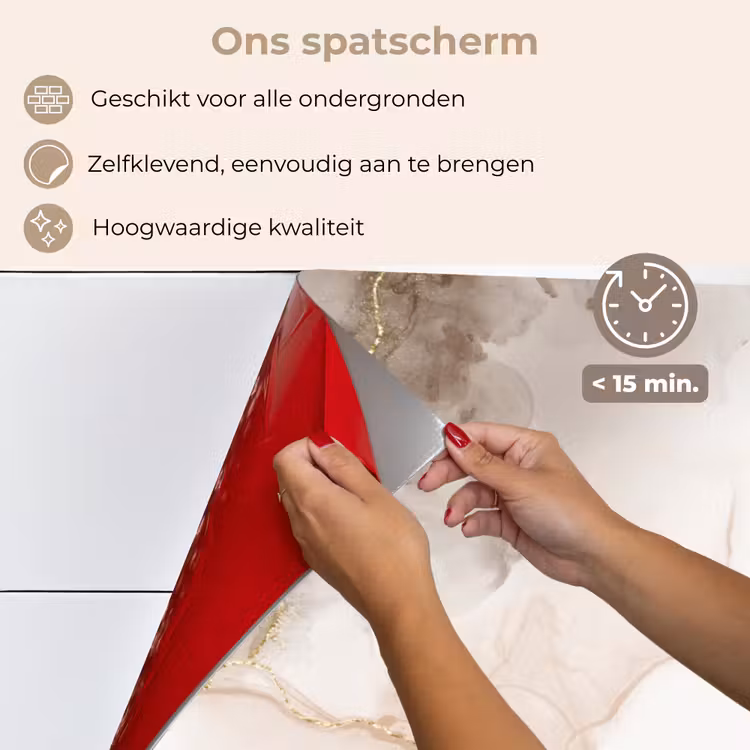 Spatscherm keuken - Marmer - Bruin - Gouden — 4