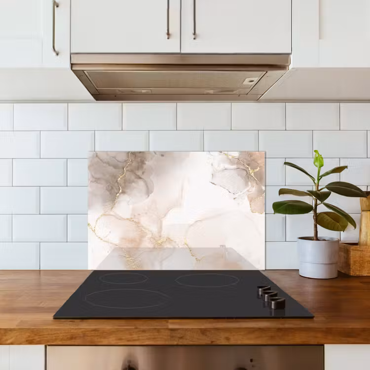 Spatscherm keuken - Marmer - Bruin - Gouden — 6