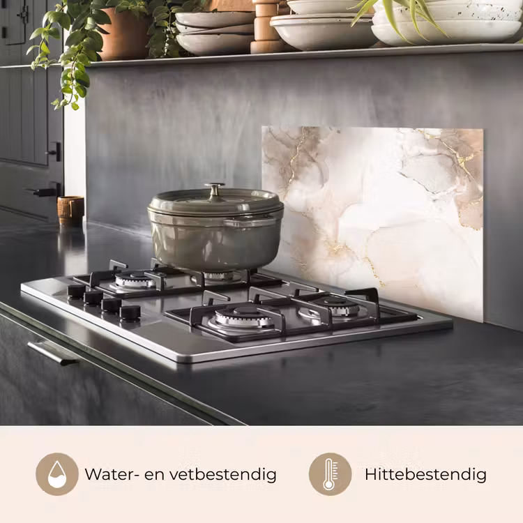 Spatscherm keuken - Marmer - Bruin - Gouden — 7
