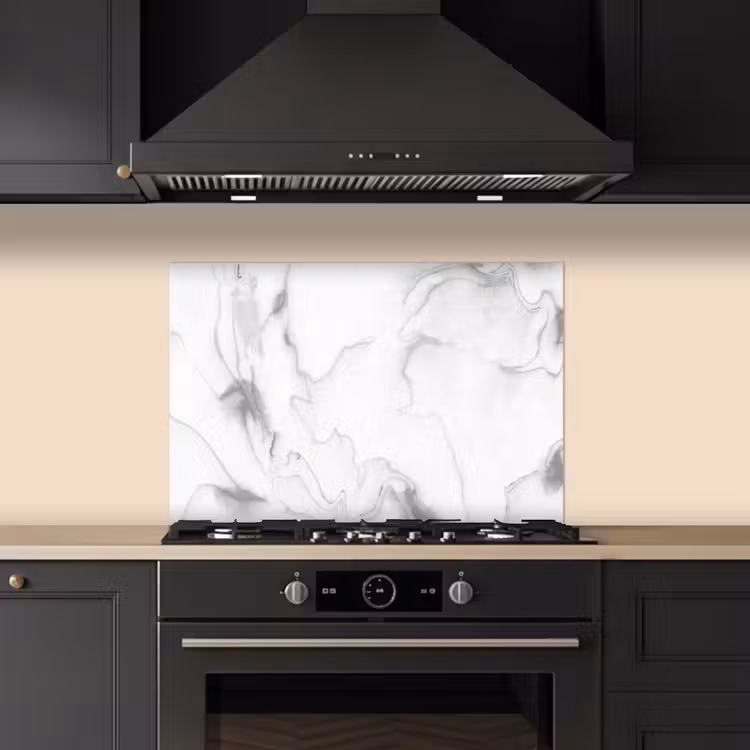 Spatscherm keuken - Marmer - Grijs - Wit - Abstract - Marmerlook — 2