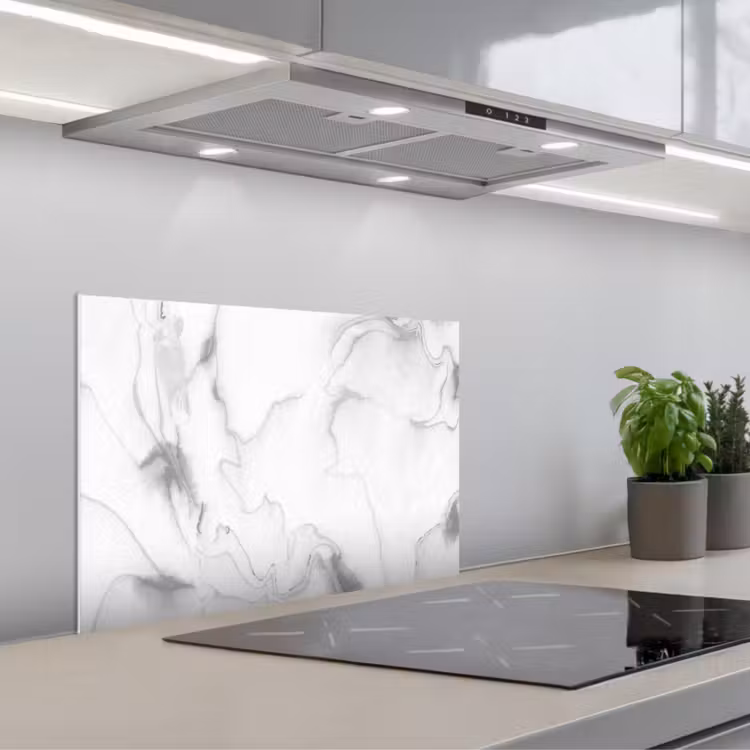 Spatscherm keuken - Marmer - Grijs - Wit - Abstract - Marmerlook — 5