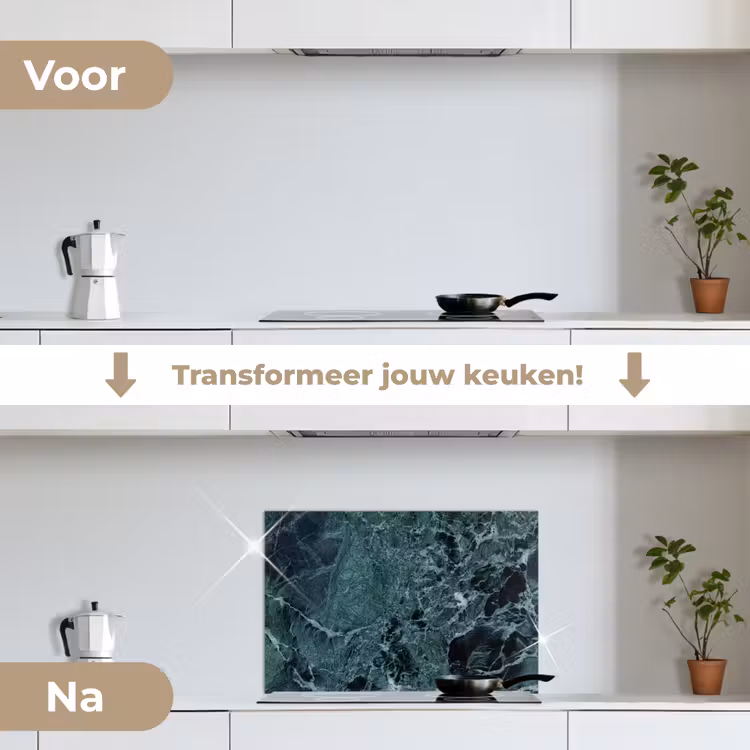 Spatscherm keuken - Marmer - Steen - Textuur - Marmerlook - Design — 3