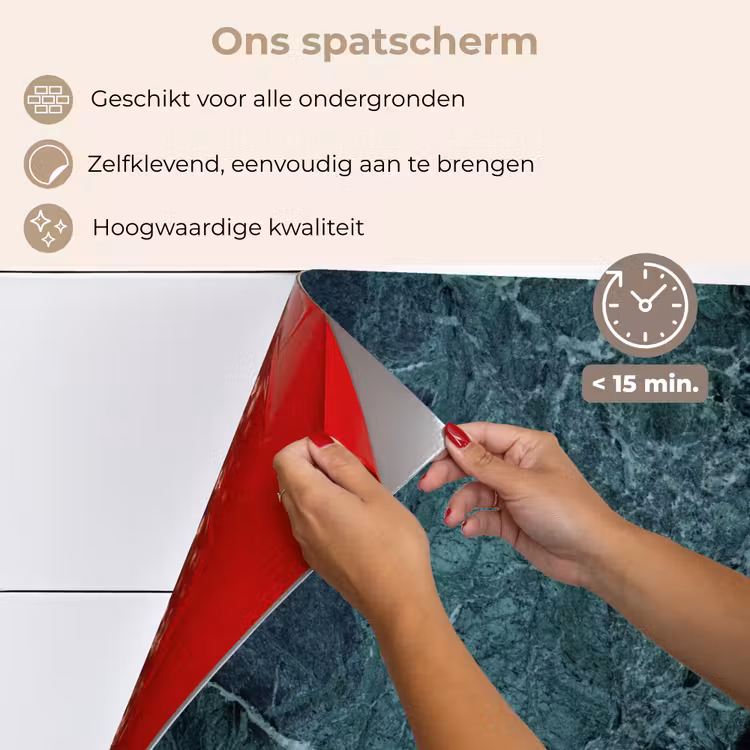 Spatscherm keuken - Marmer - Steen - Textuur - Marmerlook - Design — 4