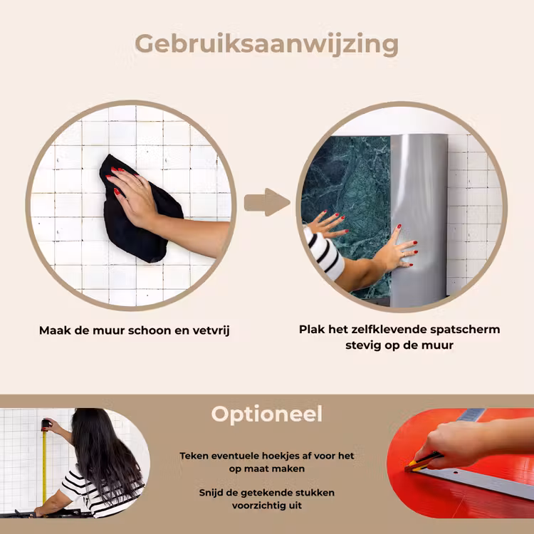 Spatscherm keuken - Marmer - Steen - Textuur - Marmerlook - Design — 8