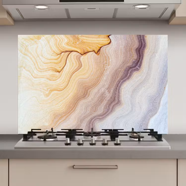 Spatscherm keuken - Marmer - Textuur - Zandsteen - Goud - Marmerlook — 1