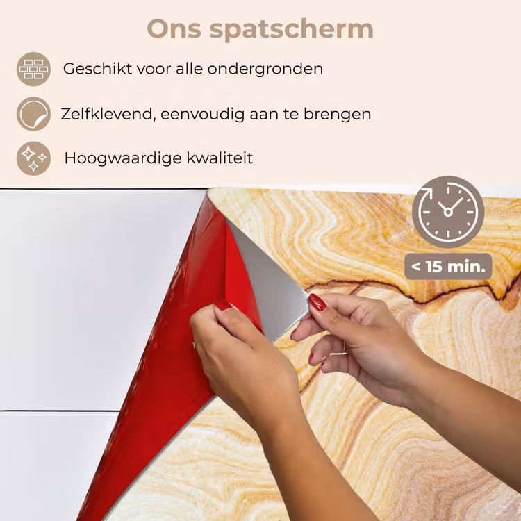 Spatscherm keuken - Marmer - Textuur - Zandsteen - Goud - Marmerlook — 4