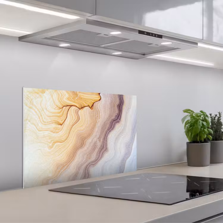 Spatscherm keuken - Marmer - Textuur - Zandsteen - Goud - Marmerlook — 5