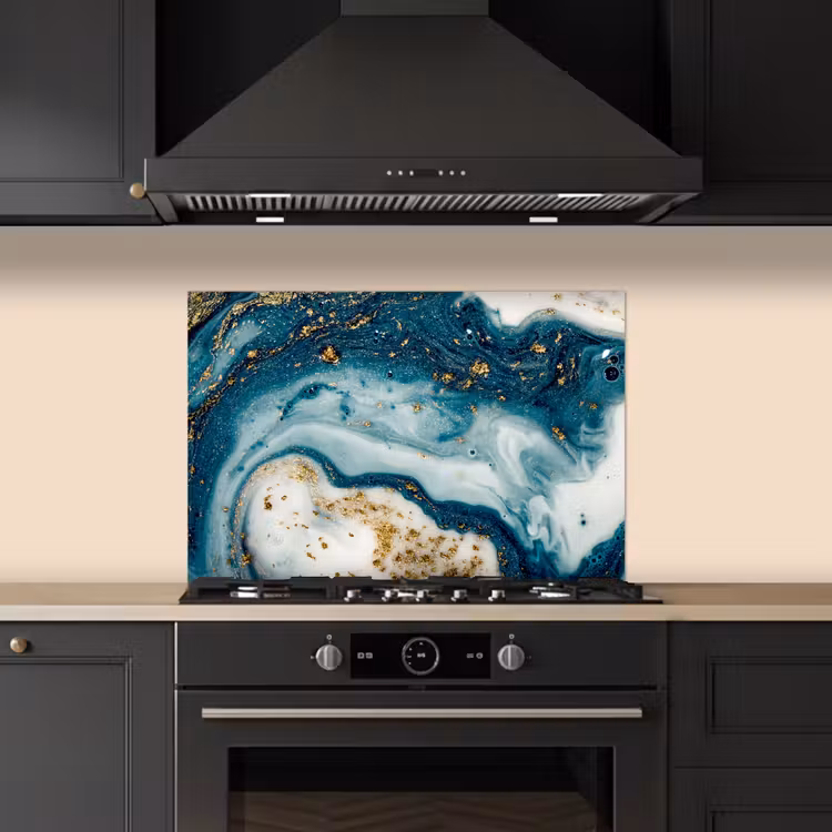 Spatscherm keuken - Marmer - Verf - Glitter - Goud — 2