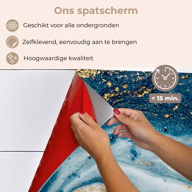 Spatscherm keuken - Marmer - Verf - Glitter - Goud — 4