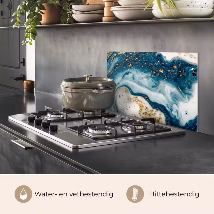 Spatscherm keuken - Marmer - Verf - Glitter - Goud — 7