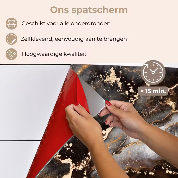 Spatscherm keuken - Marmer - Goud - Glitter - Luxe — 4