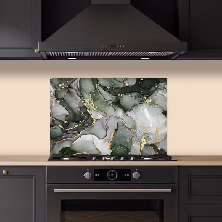 Spatscherm keuken - Luxe - Marmer - Groen — 2