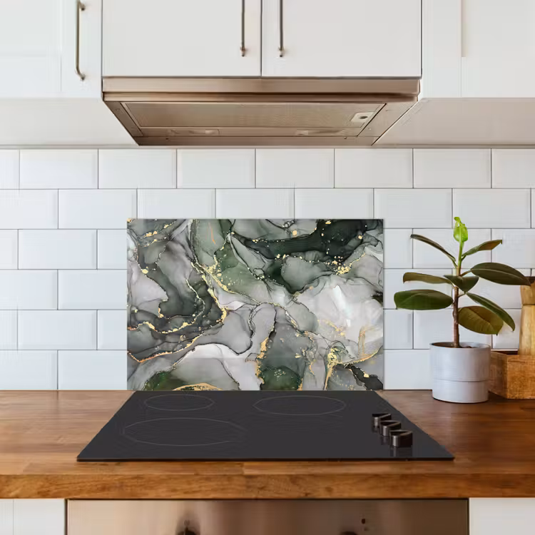 Spatscherm keuken - Luxe - Marmer - Groen — 6