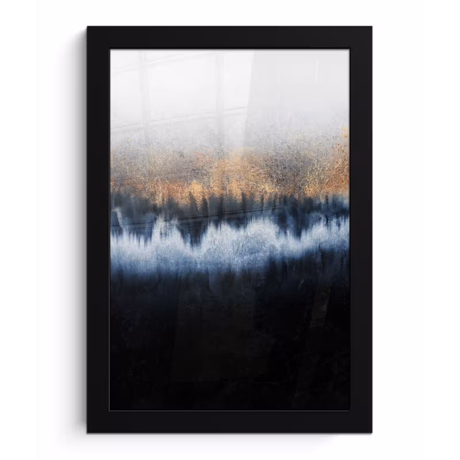 Poster met lijst - Abstract - Goud - Luxe - Blauw — 1
