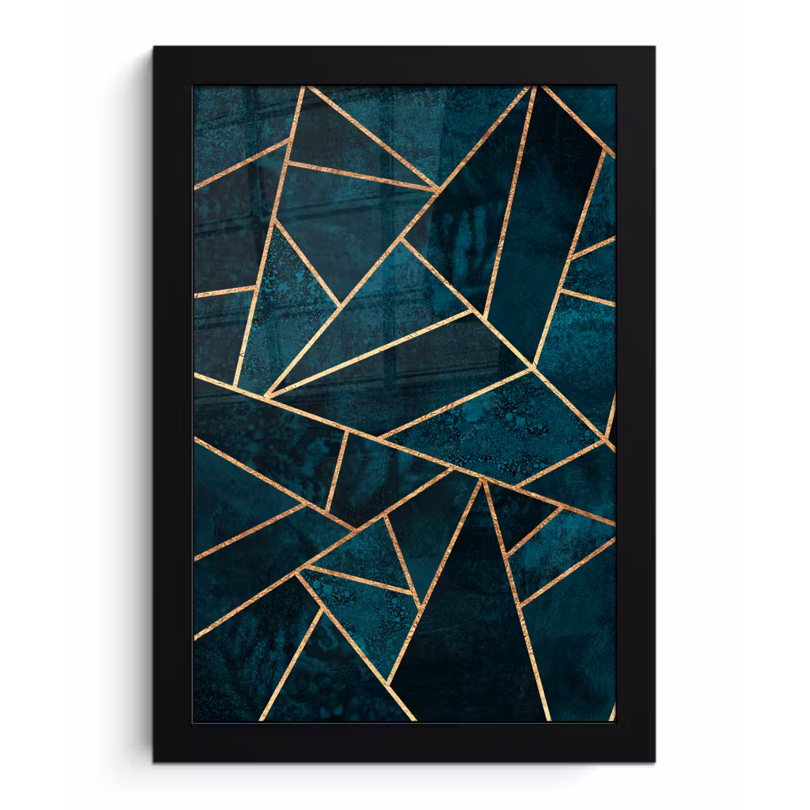 Poster met lijst - Stenen - Goud - Luxe - Patronen - Abstract — 1