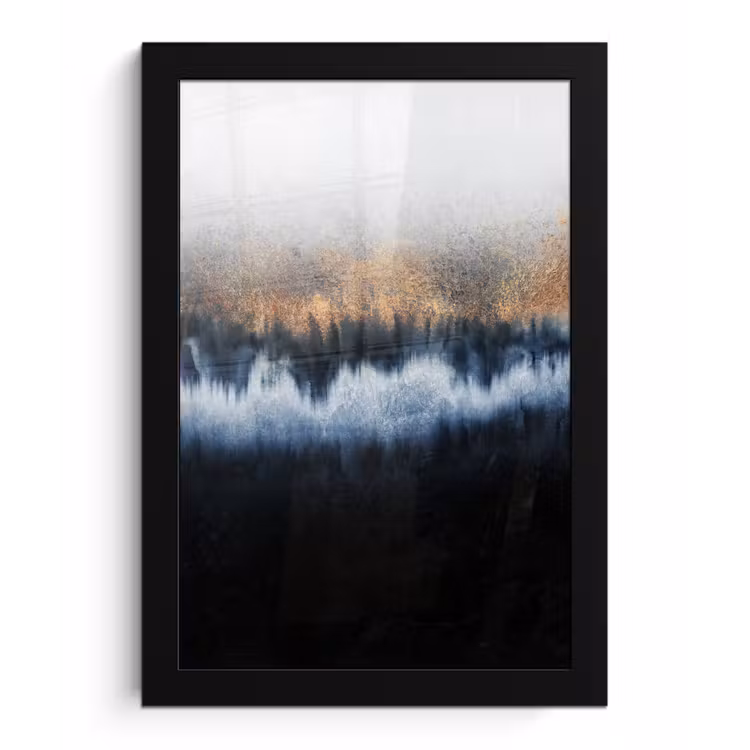 Poster met lijst - Abstract - Goud - Luxe - Blauw — 1