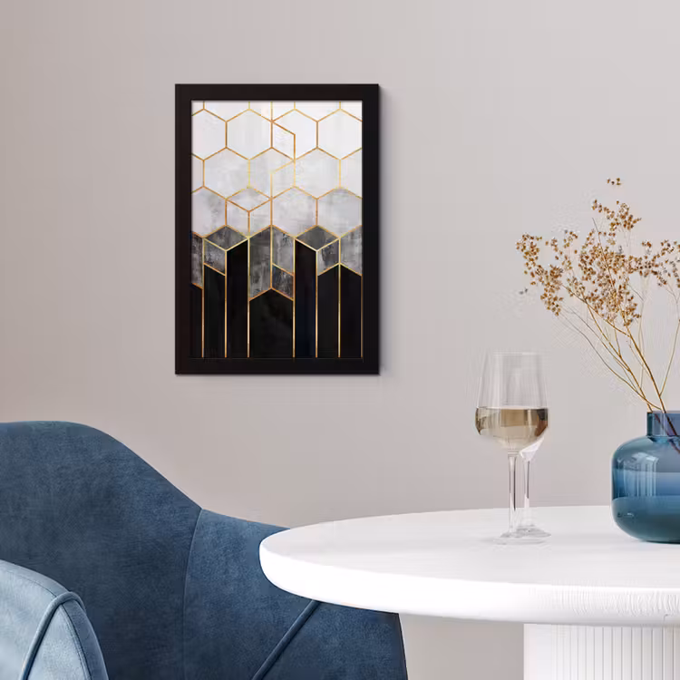 Poster met lijst - Goud - Hexagon - Chic - Patronen - Luxe — 4