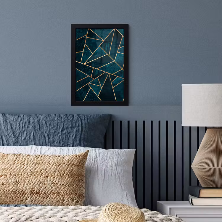Poster met lijst - Stenen - Goud - Luxe - Patronen - Abstract — 3