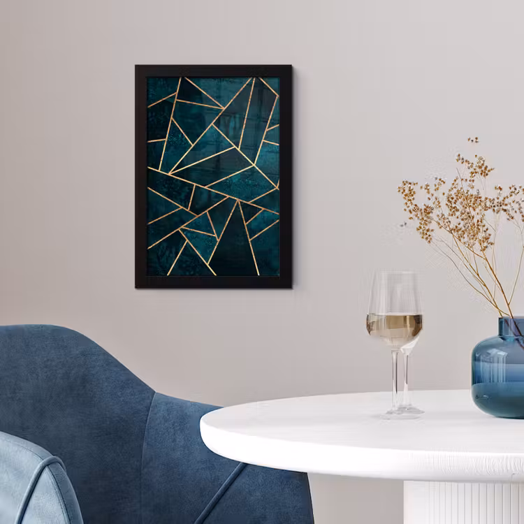 Poster met lijst - Stenen - Goud - Luxe - Patronen - Abstract — 4