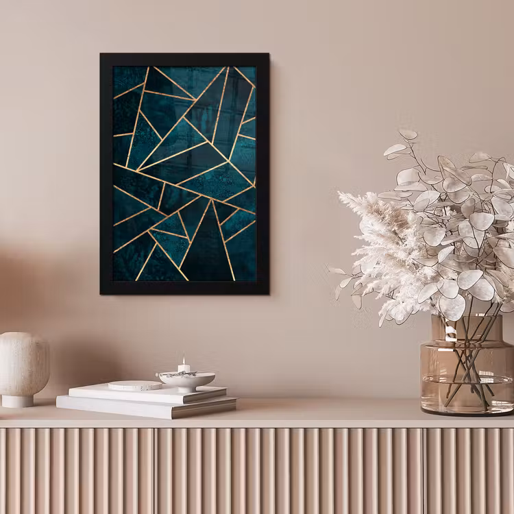 Poster met lijst - Stenen - Goud - Luxe - Patronen - Abstract — 5