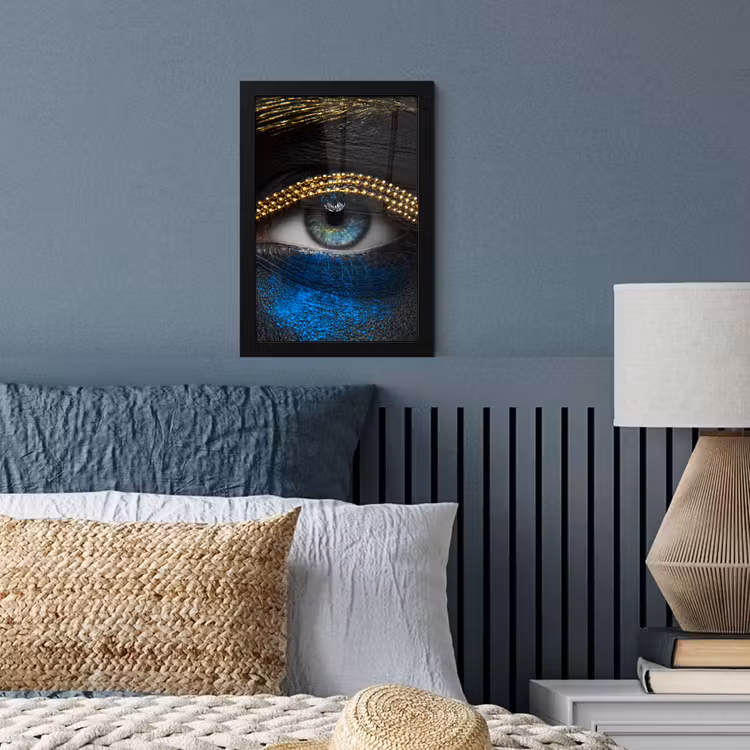 Poster met lijst - Vrouw - Ogen - Make up - Luxe - Goud — 3