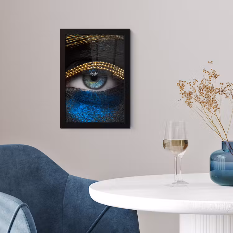 Poster met lijst - Vrouw - Ogen - Make up - Luxe - Goud — 4