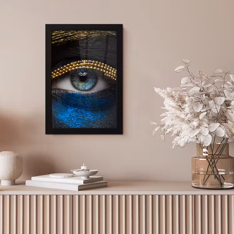 Poster met lijst - Vrouw - Ogen - Make up - Luxe - Goud — 5