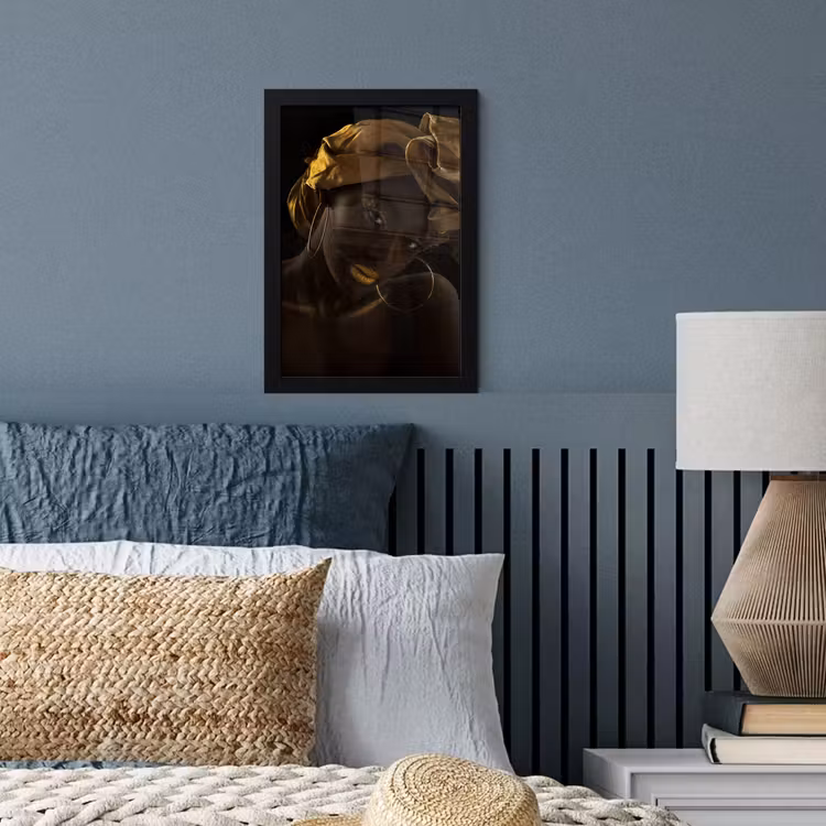 Poster met lijst - Vrouwen - Hoofddoek - Goud - Luxe — 3