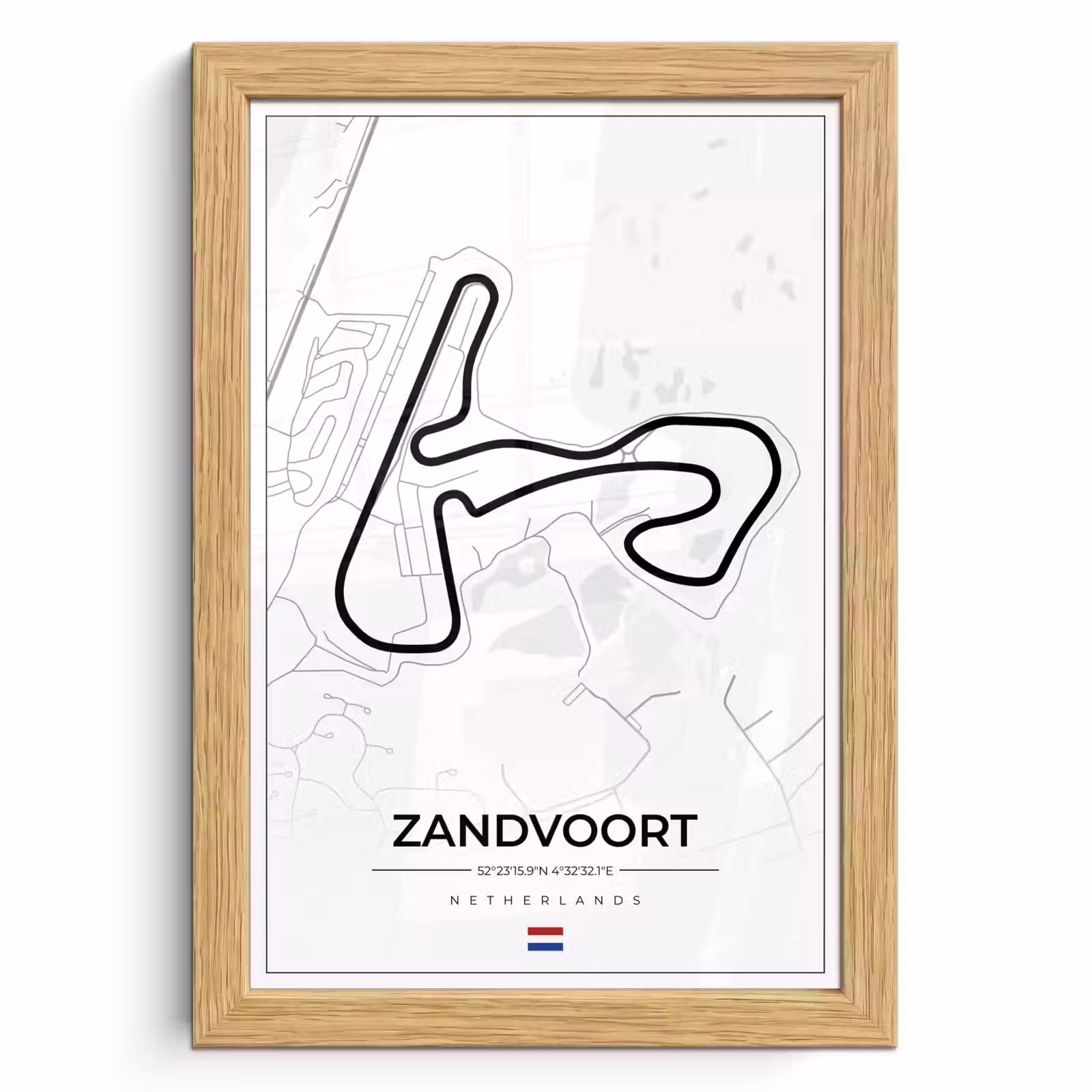 Poster met lijst - Formule 1 - Circuit Zandvoort - Racebaan - Nederland - Circuit - Wit — 1