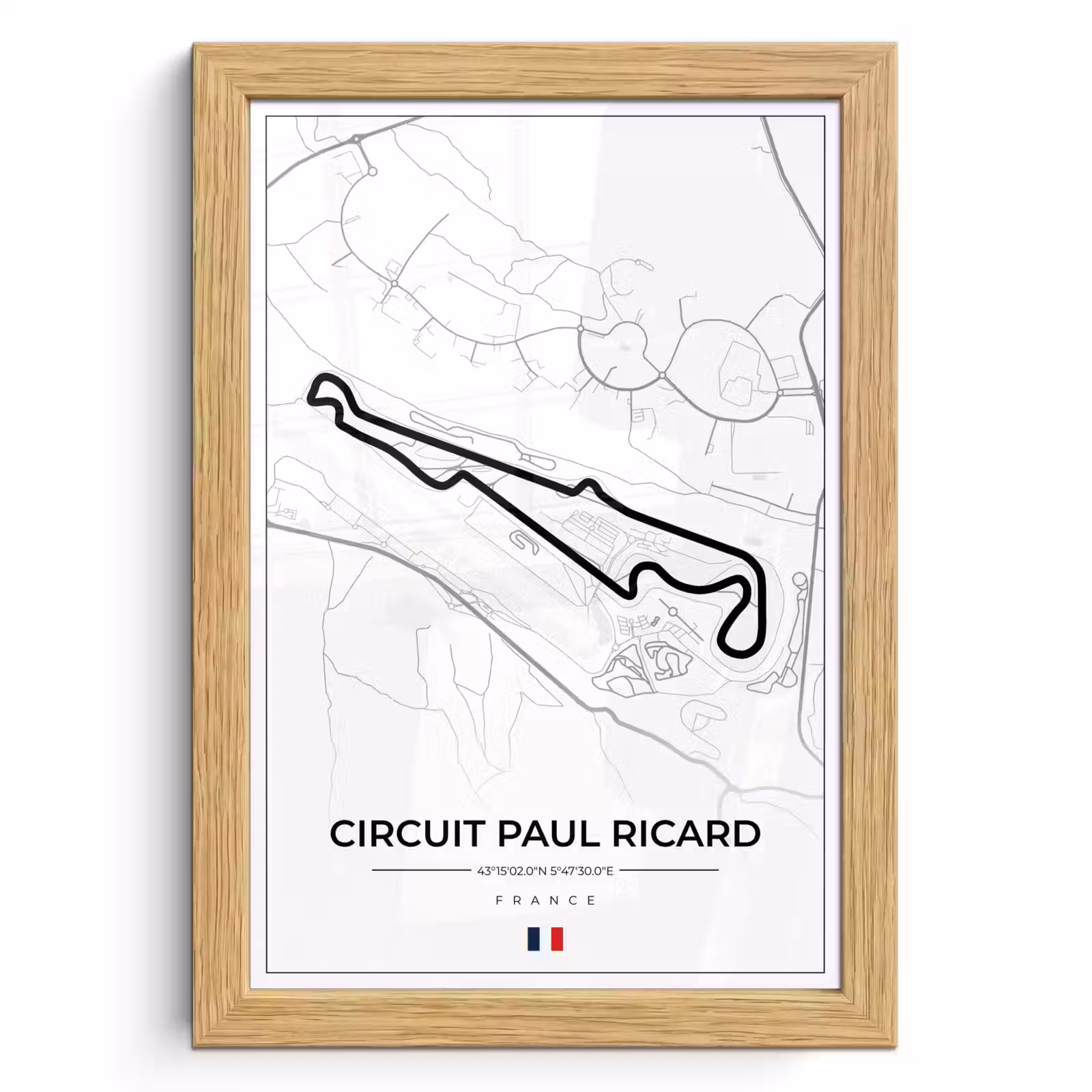 Poster met lijst - Racebaan - F1 - Circuit - Frankrijk - Circuit Paul Ricard - Wit — 1
