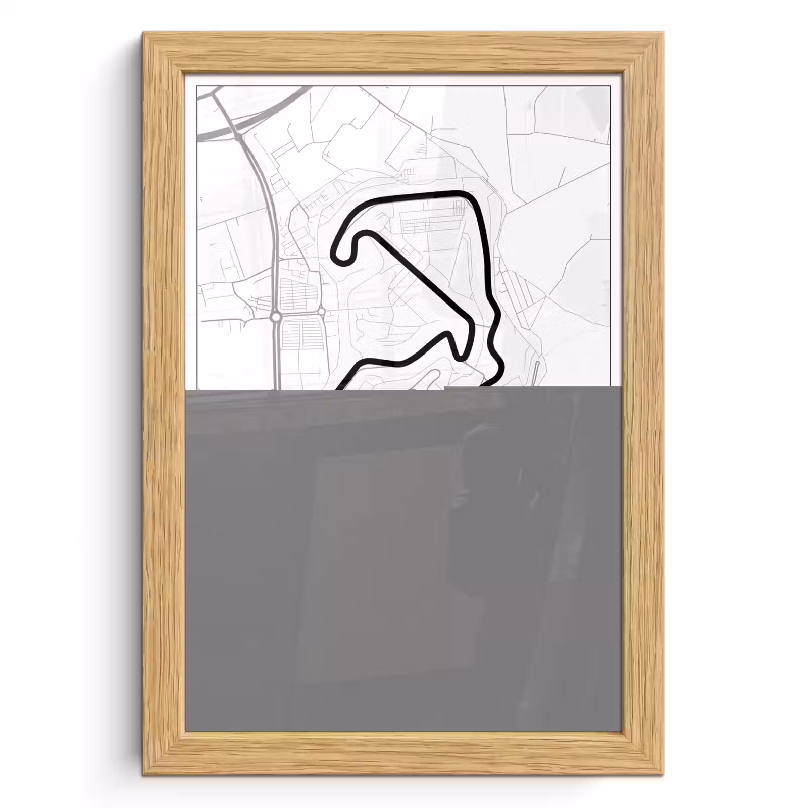 Poster met lijst - Racing - Engeland - Racebaan - Circuit - Silverstone - Wit — 1