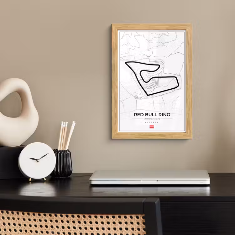 Poster met lijst - F1 - Racebaan - Red Bull Ring - Oostenrijk - Circuit - Wit — 2