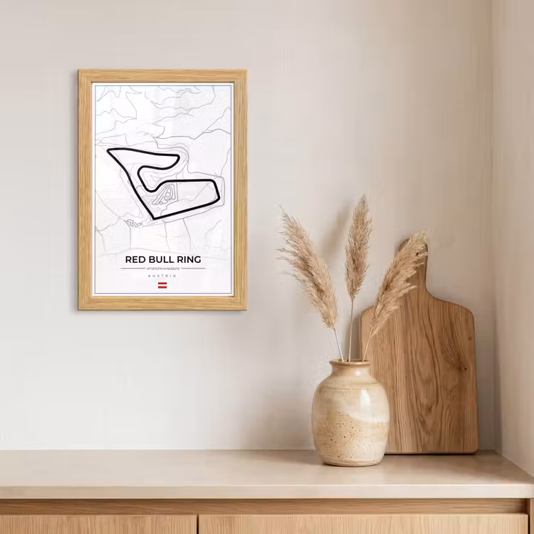 Poster met lijst - F1 - Racebaan - Red Bull Ring - Oostenrijk - Circuit - Wit — 3