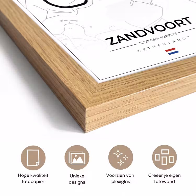 Poster met lijst - Formule 1 - Circuit Zandvoort - Racebaan - Nederland - Circuit - Wit — 6